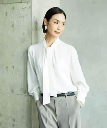 F6BAD11220 MICHEL KLEIN(小さいサイズ) [小さいサイズ]ボウタイブラウス