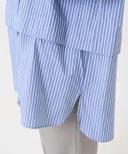 F6BAD19270 MICHEL KLEIN(小さいサイズ)(メゾン ドゥ サンク) [小さいサイズ][2WAY]クレリックオーバーサイズストライプシャツ ブルー