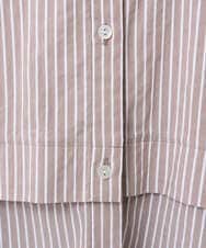 F6BAD19270 MICHEL KLEIN(小さいサイズ)(メゾン ドゥ サンク) [小さいサイズ][2WAY]クレリックオーバーサイズストライプシャツ ブルー