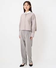 F6BAD19270 MICHEL KLEIN(小さいサイズ)(メゾン ドゥ サンク) [小さいサイズ][2WAY]クレリックオーバーサイズストライプシャツ ブルー