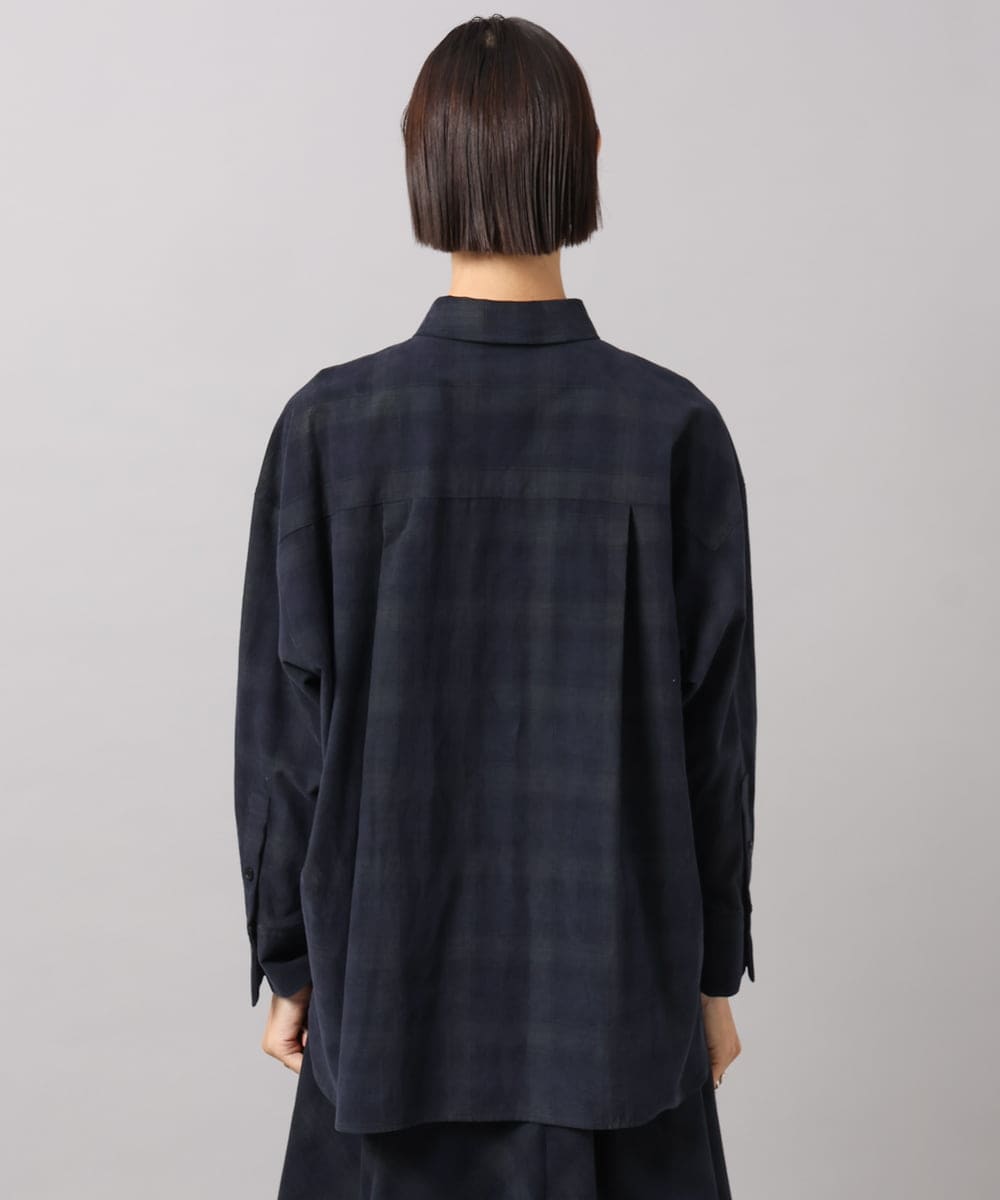 F6BAG20250 MICHEL KLEIN(小さいサイズ)(メゾン ドゥ サンク) 【小さいサイズ】[セットアップ対応]チェックコーデュロイシャツ ベージュ
