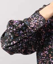 F6BAG44260 MICHEL KLEIN(小さいサイズ)(メゾン ドゥ サンク) 【小さいサイズ】[セットアップ対応]ドットプリントボウタイブラウス ブラック