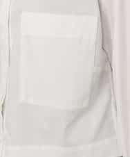 F6BAV21200 MICHEL KLEIN(小さいサイズ)(メゾン ドゥ サンク) [小さいサイズ]アウトポケットクロップドシャツ（シーズンレスで活躍） ホワイト