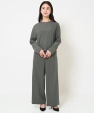 F6BDA08180 MICHEL KLEIN(小さいサイズ)(メゾン ドゥ サンク) [小さいサイズ]プルオーバーブラウス(セットアップ対応/洗える) ネイビー