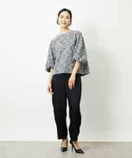 F6BDD02230 MICHEL KLEIN(小さいサイズ)(メゾン ドゥ サンク) [小さいサイズ]ツィードライクプルオーバー グレー