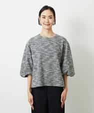 F6BDD02230 MICHEL KLEIN(小さいサイズ)(メゾン ドゥ サンク) [小さいサイズ]ツィードライクプルオーバー グレー