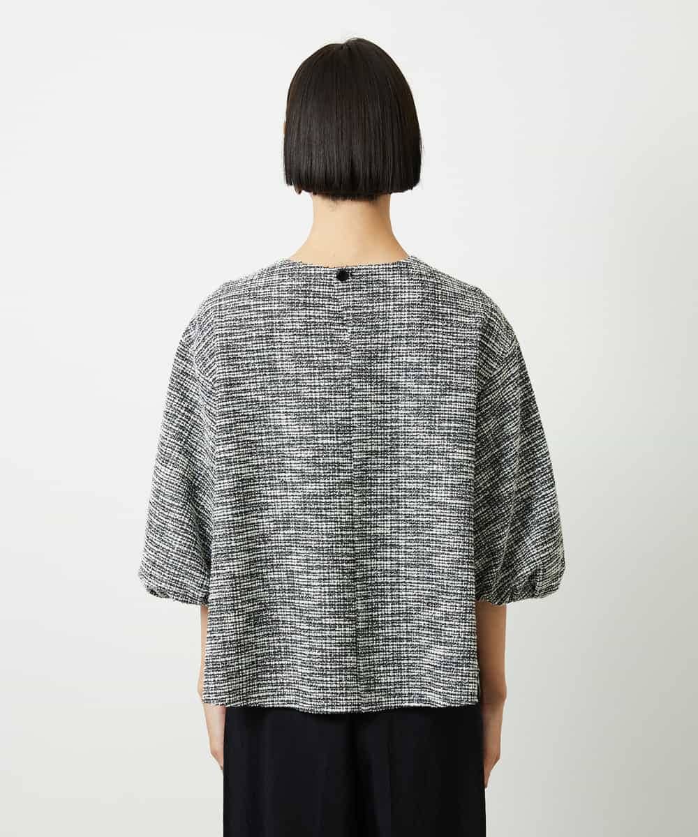 F6BDD02230 MICHEL KLEIN(小さいサイズ)(メゾン ドゥ サンク) [小さいサイズ]ツィードライクプルオーバー グレー