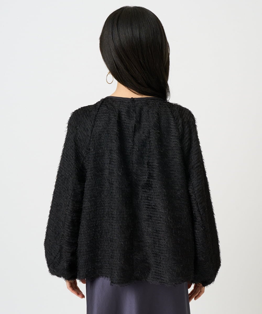 F6BDD03220 MICHEL KLEIN(小さいサイズ)(メゾン ドゥ サンク) [小さいサイズ][セットアップ対応]袖ボリュームブラウス ブラック