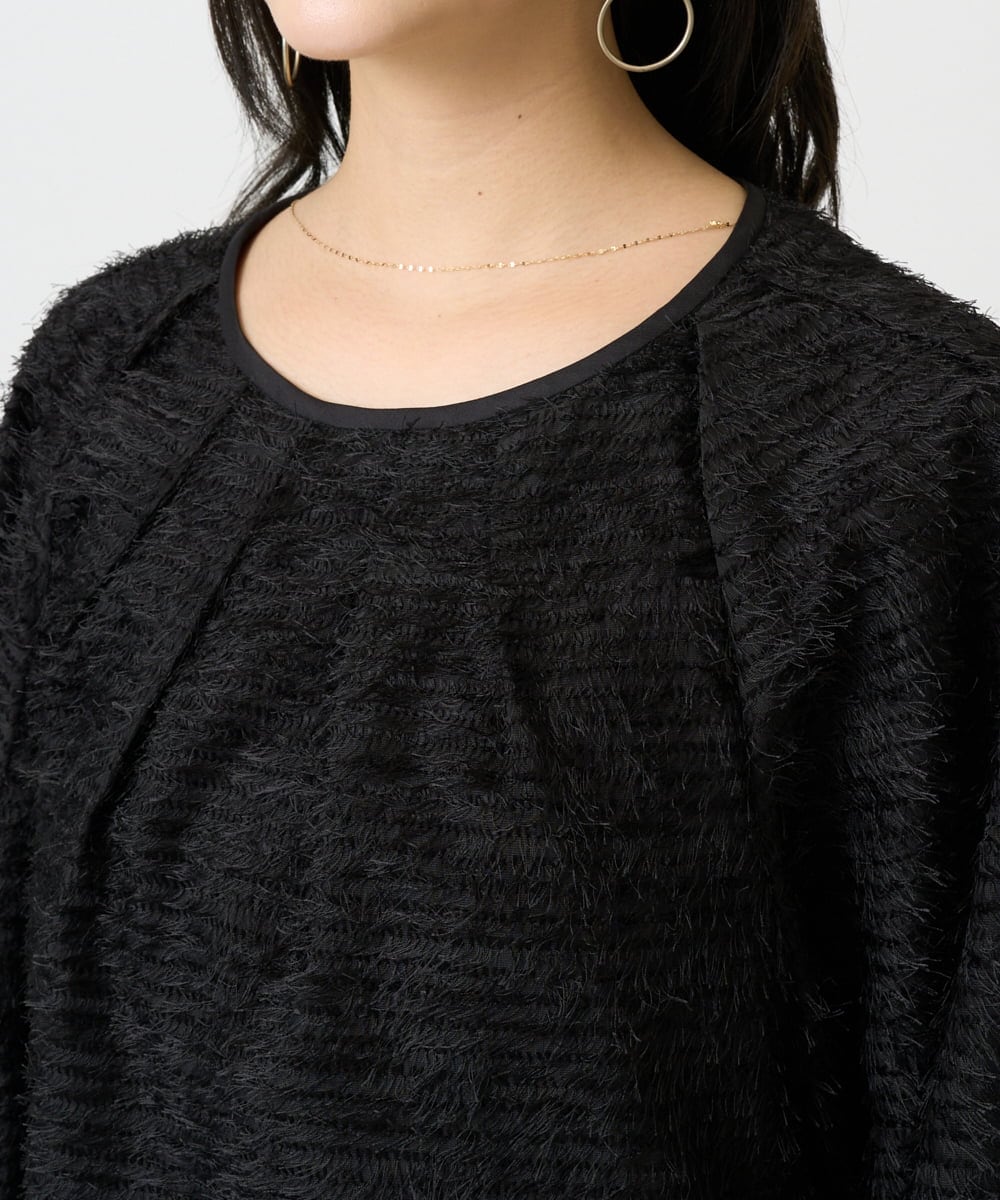 F6BDD03220 MICHEL KLEIN(小さいサイズ)(メゾン ドゥ サンク) [小さいサイズ][セットアップ対応]袖ボリュームブラウス ブラック