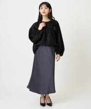 F6BDD03220 MICHEL KLEIN(小さいサイズ)(メゾン ドゥ サンク) [小さいサイズ][セットアップ対応]袖ボリュームブラウス ブラック