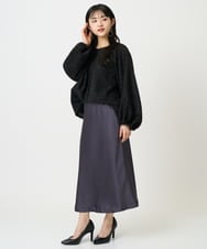 F6BDD03220 MICHEL KLEIN(小さいサイズ)(メゾン ドゥ サンク) [小さいサイズ][セットアップ対応]袖ボリュームブラウス ブラック