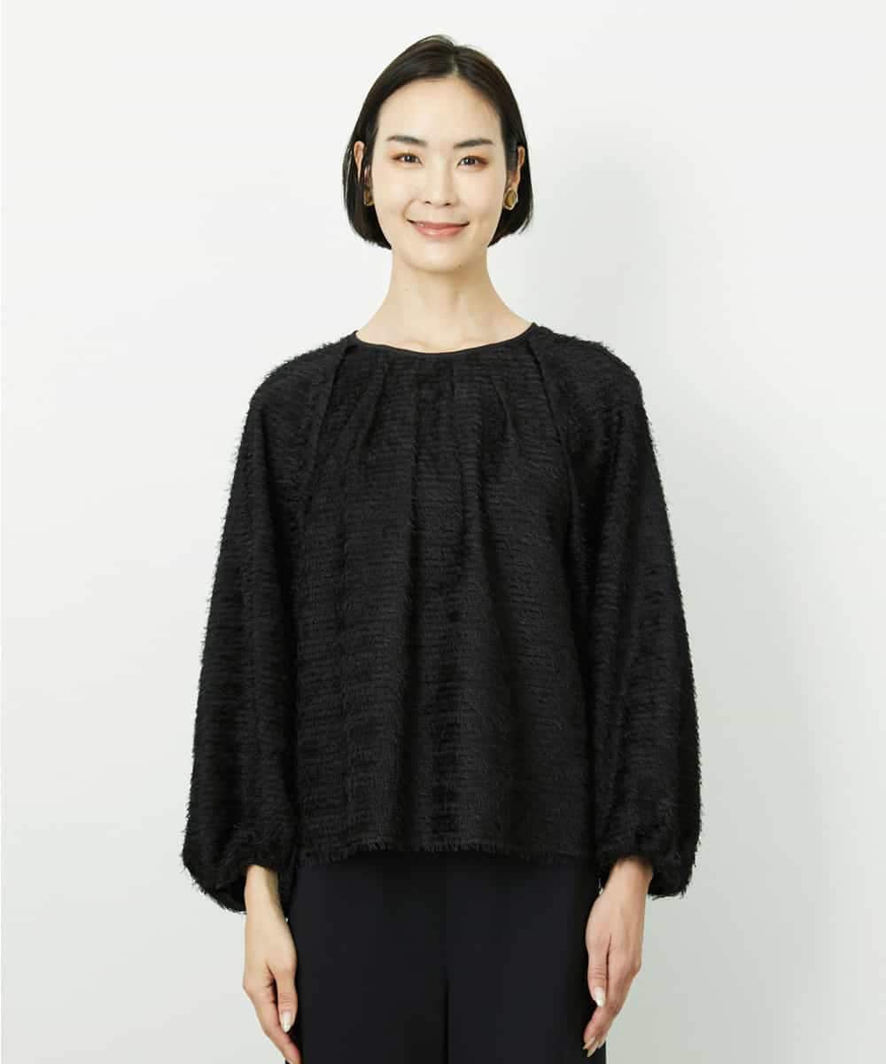 F6BDD03220 MICHEL KLEIN(小さいサイズ)(メゾン ドゥ サンク) [小さいサイズ][セットアップ対応]袖ボリュームブラウス ブラック