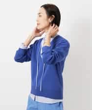 F6BDD05250 MICHEL KLEIN(小さいサイズ)(メゾン ドゥ サンク) [小さいサイズ]テンセルドビー細ボウタイブラウス ライトブルー