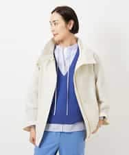 F6BDD05250 MICHEL KLEIN(小さいサイズ)(メゾン ドゥ サンク) [小さいサイズ]テンセルドビー細ボウタイブラウス ライトブルー