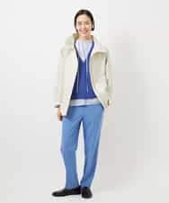 F6BDD05250 MICHEL KLEIN(小さいサイズ)(メゾン ドゥ サンク) [小さいサイズ]テンセルドビー細ボウタイブラウス ライトブルー