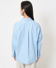 F6BGA08290 MICHEL KLEIN(小さいサイズ)(メゾン ドゥ サンク) [小さいサイズ]ビックシルエットストライプシャツ(セットアップ対応) ライトブルー