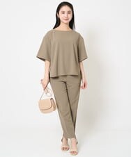 F6BGA12190 MICHEL KLEIN(小さいサイズ)(メゾン ドゥ サンク) [小さいサイズ]クルーネック TEEブラウス(接触冷感/セットアップ対応) ブラック
