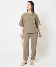 F6BGA12190 MICHEL KLEIN(小さいサイズ)(メゾン ドゥ サンク) [小さいサイズ]クルーネック TEEブラウス(接触冷感/セットアップ対応) ブラック