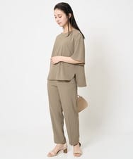 F6BGA12190 MICHEL KLEIN(小さいサイズ)(メゾン ドゥ サンク) [小さいサイズ]クルーネック TEEブラウス(接触冷感/セットアップ対応) ブラック