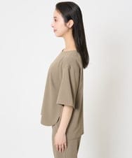F6BGA12190 MICHEL KLEIN(小さいサイズ)(メゾン ドゥ サンク) [小さいサイズ]クルーネック TEEブラウス(接触冷感/セットアップ対応) ブラック