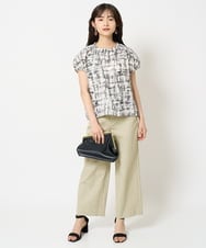 F6BGA17310 MICHEL KLEIN(小さいサイズ)(メゾン ドゥ サンク) [小さいサイズ]かすれチェック柄ノースリーブプルオーバー(セットアップ対応) ブラック