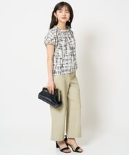 F6BGA17310 MICHEL KLEIN(小さいサイズ)(メゾン ドゥ サンク) [小さいサイズ]かすれチェック柄ノースリーブプルオーバー(セットアップ対応) ブラック