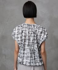 F6BGA17310 MICHEL KLEIN(小さいサイズ)(メゾン ドゥ サンク) [小さいサイズ]かすれチェック柄ノースリーブプルオーバー(セットアップ対応) ブラック