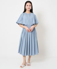 F6BGB07180 MICHEL KLEIN(小さいサイズ)(メゾン ドゥ サンク) [小さいサイズ]ギャザーブラウス 無地(ドライタッチ/セットアップ対応) カーキ