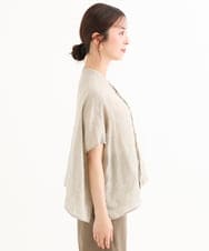 F6BGD02260 MICHEL KLEIN(小さいサイズ)(メゾン ドゥ サンク) [小さいサイズ][セットアップ対応]リネンTブラウス ブラウン