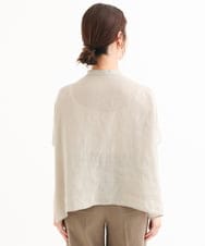 F6BGD02260 MICHEL KLEIN(小さいサイズ)(メゾン ドゥ サンク) [小さいサイズ][セットアップ対応]リネンTブラウス ブラウン