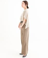 F6BGD02260 MICHEL KLEIN(小さいサイズ)(メゾン ドゥ サンク) [小さいサイズ][セットアップ対応]リネンTブラウス ブラウン