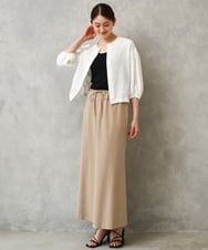 F6BGD05230 MICHEL KLEIN(小さいサイズ)(メゾン ドゥ サンク) [小さいサイズ][セットアップ対応]ワッフルノーカラーブルゾン ネイビー