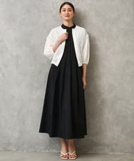 F6BGD05230 MICHEL KLEIN(小さいサイズ)(メゾン ドゥ サンク) [小さいサイズ][セットアップ対応]ワッフルノーカラーブルゾン ネイビー