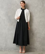 F6BGD05230 MICHEL KLEIN(小さいサイズ)(メゾン ドゥ サンク) [小さいサイズ][セットアップ対応]ワッフルノーカラーブルゾン ネイビー