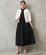 F6BGD05230 MICHEL KLEIN(小さいサイズ)(メゾン ドゥ サンク) [小さいサイズ][セットアップ対応]ワッフルノーカラーブルゾン ネイビー