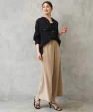 F6BGD06230 MICHEL KLEIN(小さいサイズ)(メゾン ドゥ サンク) [小さいサイズ]シアーツイルオーバーシャツ ブラック