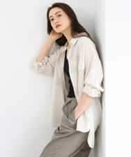 F6BGD06230 MICHEL KLEIN(小さいサイズ)(メゾン ドゥ サンク) [小さいサイズ]シアーツイルオーバーシャツ ブラック