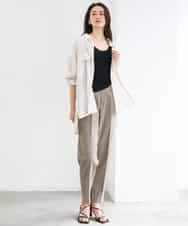 F6BGD06230 MICHEL KLEIN(小さいサイズ)(メゾン ドゥ サンク) [小さいサイズ]シアーツイルオーバーシャツ ブラック