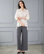 F6BGD06230 MICHEL KLEIN(小さいサイズ)(メゾン ドゥ サンク) [小さいサイズ]シアーツイルオーバーシャツ ブラック