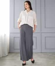 F6BGD06230 MICHEL KLEIN(小さいサイズ)(メゾン ドゥ サンク) [小さいサイズ]シアーツイルオーバーシャツ ブラック