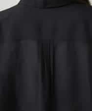 F6BGD06230 MICHEL KLEIN(小さいサイズ)(メゾン ドゥ サンク) [小さいサイズ]シアーツイルオーバーシャツ ブラック