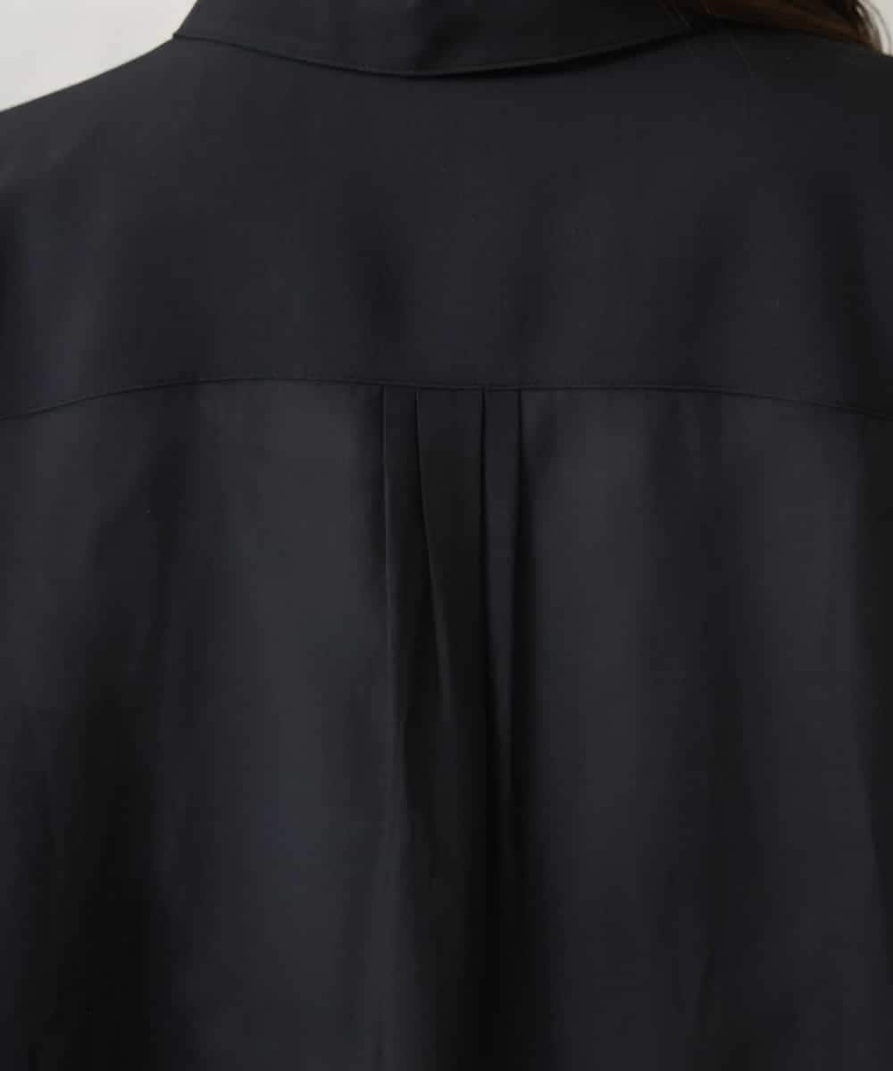 F6BGD06230 MICHEL KLEIN(小さいサイズ)(メゾン ドゥ サンク) [小さいサイズ]シアーツイルオーバーシャツ ブラック