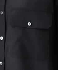 F6BGD06230 MICHEL KLEIN(小さいサイズ)(メゾン ドゥ サンク) [小さいサイズ]シアーツイルオーバーシャツ ブラック