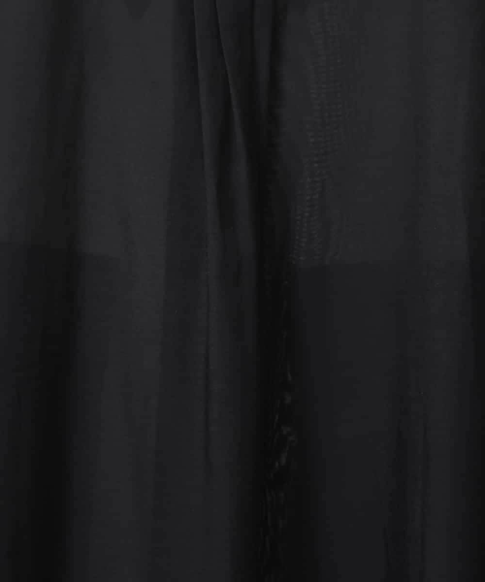 F6BGD06230 MICHEL KLEIN(小さいサイズ)(メゾン ドゥ サンク) [小さいサイズ]シアーツイルオーバーシャツ ブラック