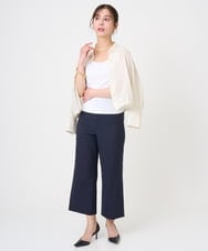 F6BGD07290 MICHEL KLEIN(小さいサイズ)(メゾン ドゥ サンク) [小さいサイズ]シアータッチ ドローストリングシャツブラウス アイボリー