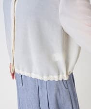 F6BGD07290 MICHEL KLEIN(小さいサイズ)(メゾン ドゥ サンク) [小さいサイズ]シアータッチ ドローストリングシャツブラウス アイボリー