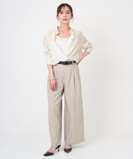 F6BGD07290 MICHEL KLEIN(小さいサイズ)(メゾン ドゥ サンク) [小さいサイズ]シアータッチ ドローストリングシャツブラウス アイボリー