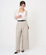 F6BGD07290 MICHEL KLEIN(小さいサイズ)(メゾン ドゥ サンク) [小さいサイズ]シアータッチ ドローストリングシャツブラウス アイボリー