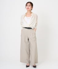 F6BGD07290 MICHEL KLEIN(小さいサイズ)(メゾン ドゥ サンク) [小さいサイズ]シアータッチ ドローストリングシャツブラウス アイボリー