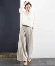 F6BGD07290 MICHEL KLEIN(小さいサイズ)(メゾン ドゥ サンク) [小さいサイズ]シアータッチ ドローストリングシャツブラウス アイボリー